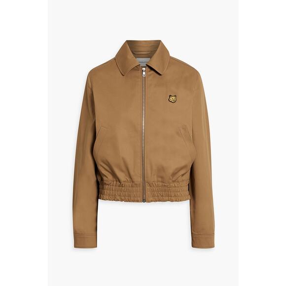 Maison Kitsun� Appliqu�d Tan Cotton-Twill Jacket Size XS - Picture 1 of 5